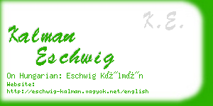 kalman eschwig business card